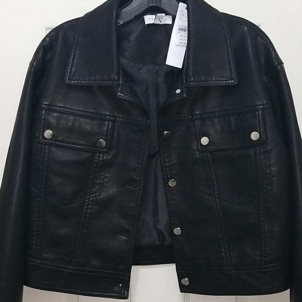 TopShop Black Western Faux PU Jacket